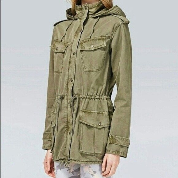 Aritzia Talula Trooper Green Hooded Utility Jacket Small - Picture 1 of 8